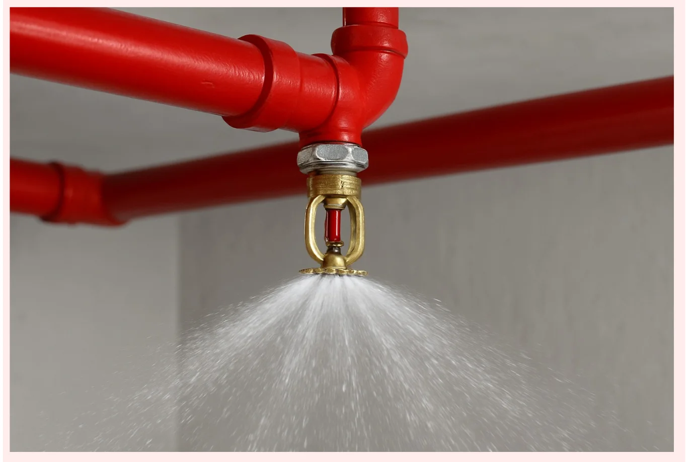 Fire sprinkler system close-up